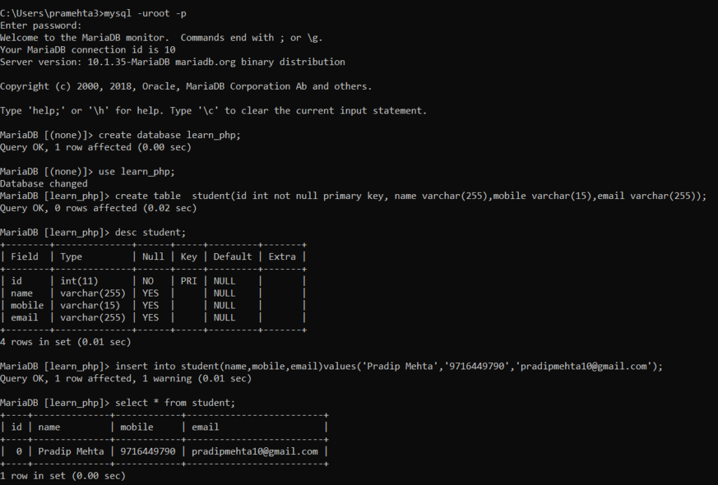 Phpmyadmin Command Line Xampp Mysql mysql Command Line Mysql Query