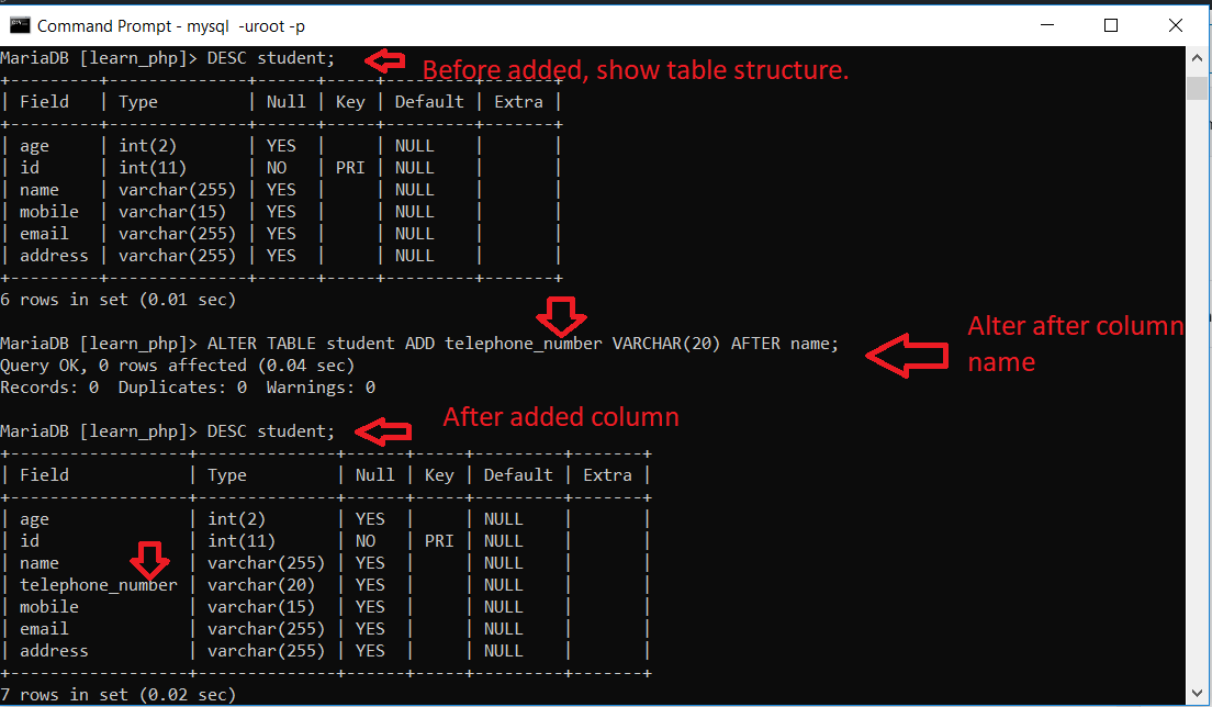 mysql add column to existing table with default value
