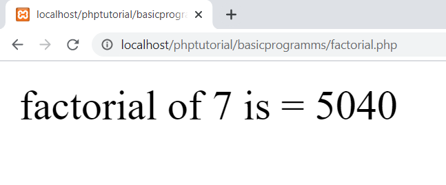 Factorial in PHP 